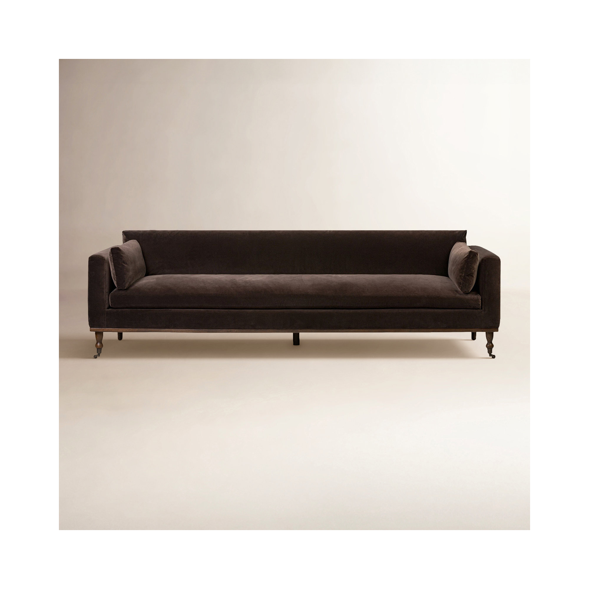 Tenby 96" Upholstered Bench Sofa, Surrey Cocoa Performance Velvet