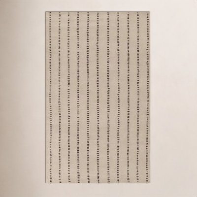 Austen Beige Hand-Tufted Striped Wool Rug
