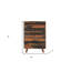 Commode standard 36 po à cinq tiroirs en bois massif brun foncé