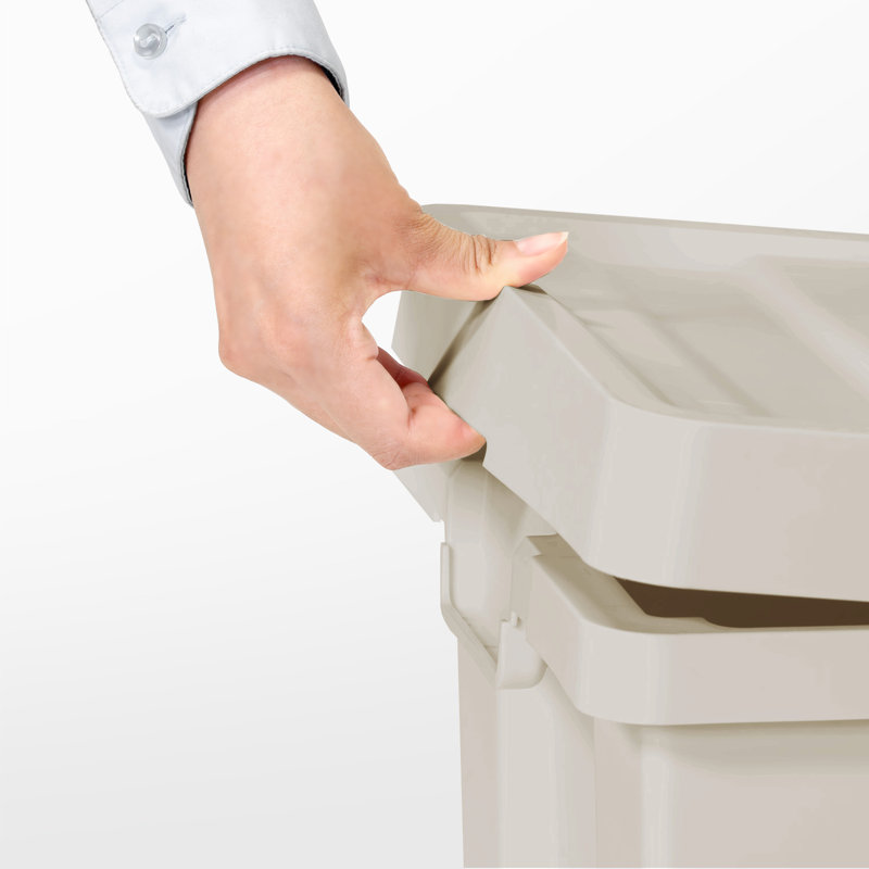 Boîte de rangement en plastique Like-it, Beige, H 14,02 po x l 13,15 po x P 17,13 po