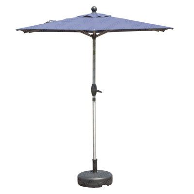 Parasol de patio rectangulaire avec fonction de levage à manivelle et d'inclinaison, bleu marine (base non incluse)