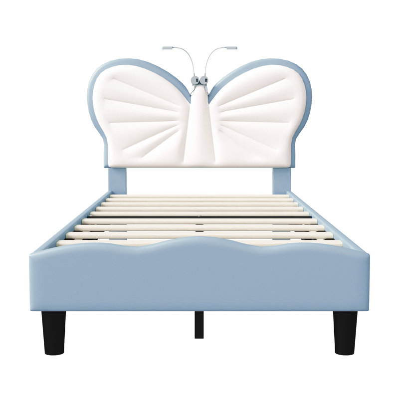 Upholstered Bed, Blue, Single (3')