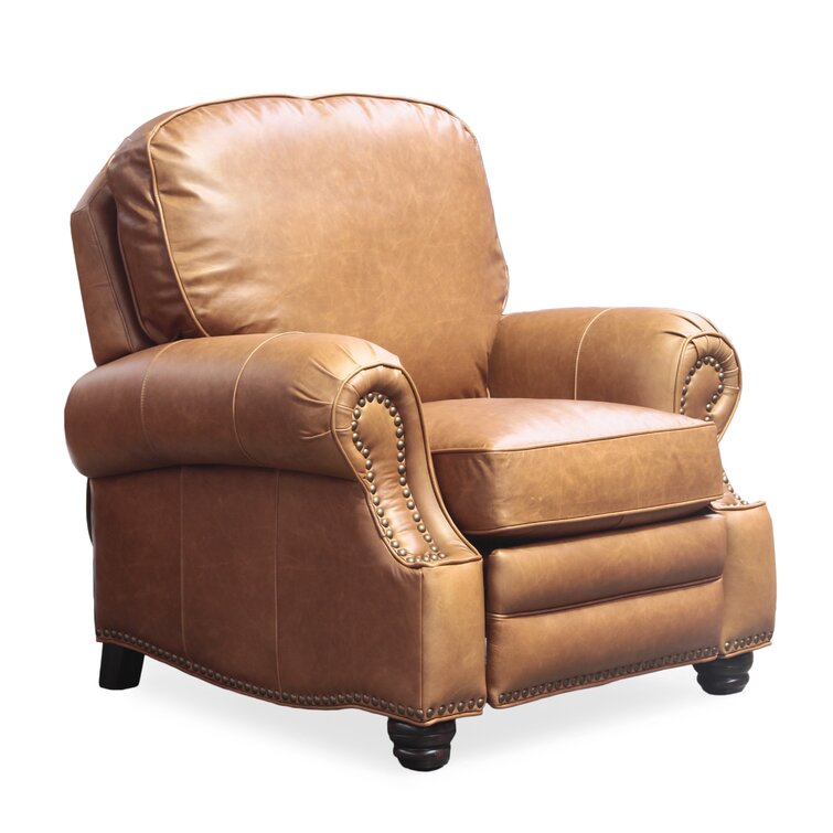 Lark Manor Andrena Genuine Leather Recliner with Nailhead Trim & Reviews