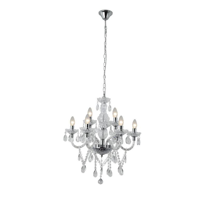 Boisvert 9 - Light Candle Style Chandelier, Transparent