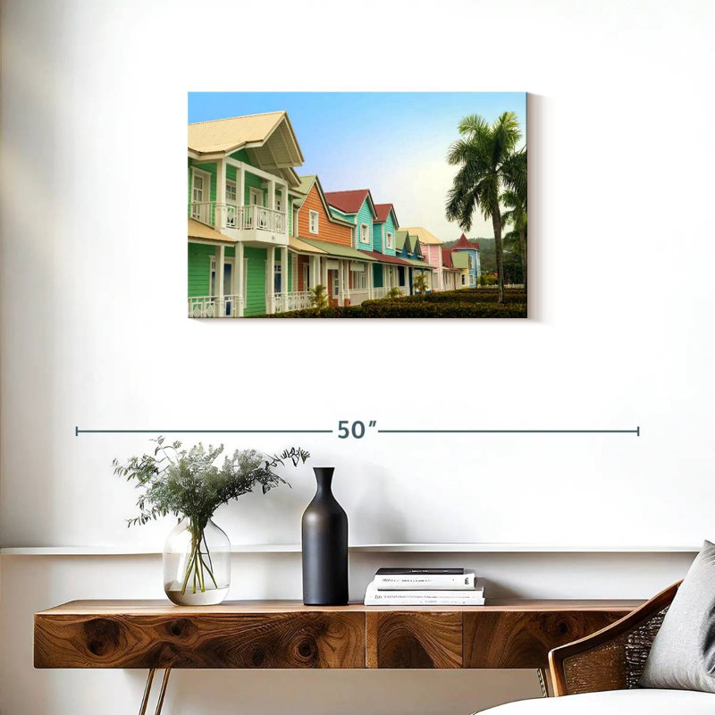 Caraïbes, maisons tropicales, H 20 po x l 30 po