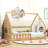 Full Wood House Bed with Window and Fence