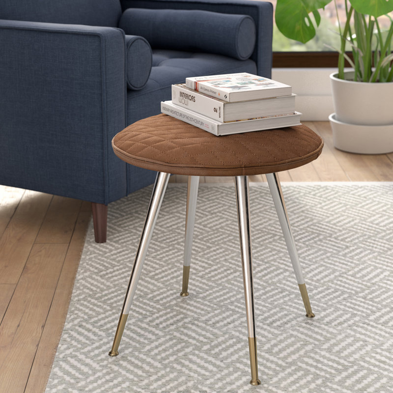 Debria Steel Accent Stool, Mustard
