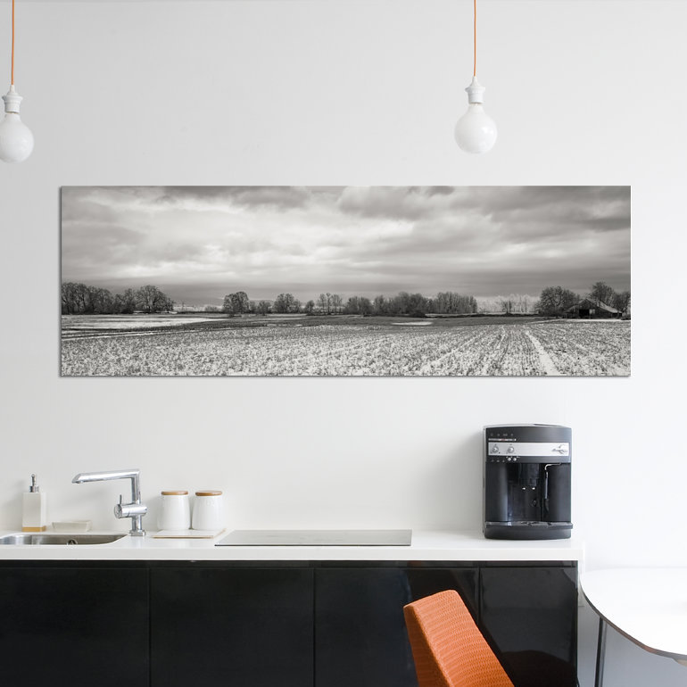 « snow-dusted field », reproduction de photo sur toile, H 20 po x l 60 po x P 1,5 po, Toile tendue