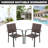 5-piece Patio Dining Set With Umbrella Hole, 4 Wicker Chairs