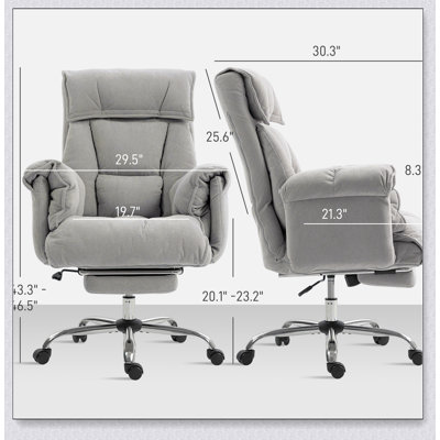 Chaise de bureau inclinable avec roulettes, chaise de bureau à haut dossier pour un confort et un soutien ultimes