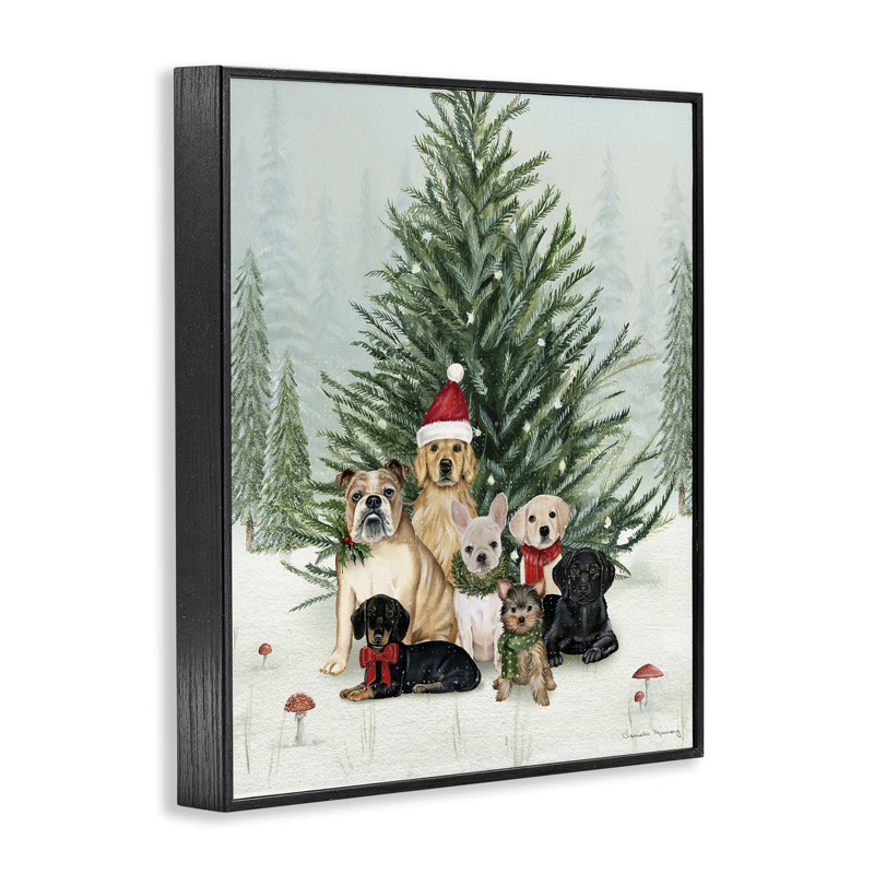 Des vacances sous la neige, H 14 po x l 11 po, Giclée encadrée noir minuit