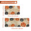 Tapis de cuisine d'Halloween, citrouille Jack-O'-Lantern et toile d'araignée, ensemble de 2 tapis d'intérieur en faux lin avec motifs (lot de 2)
