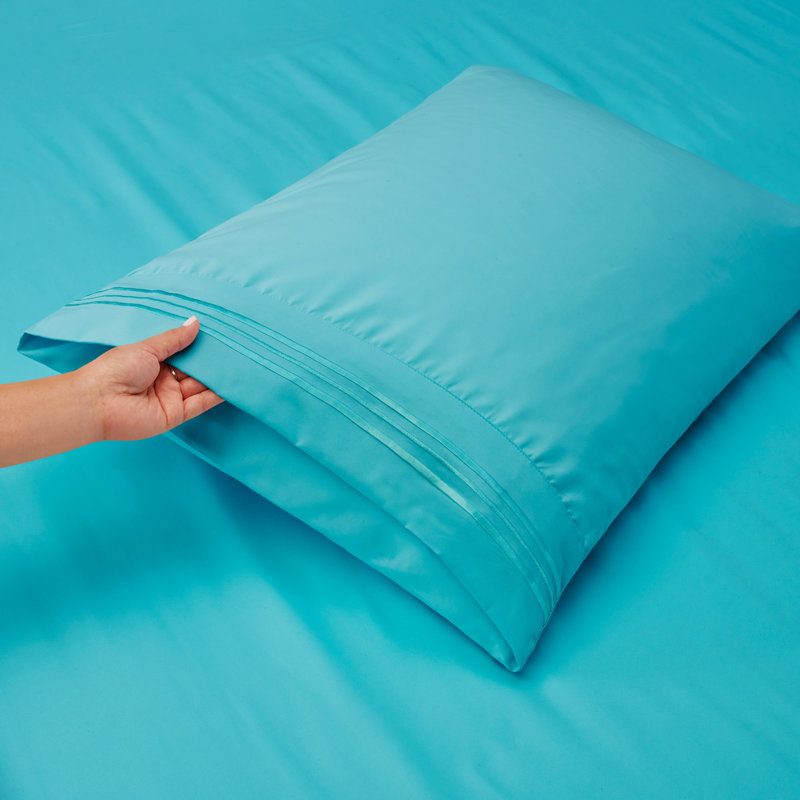 Microfiber Sheet Set, Twin Sheet Set + 1 Fitted Sheet + 3 Pillowcases, Beach Blue