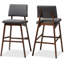 Upholstered Counter Stool with Solid Wood Frame-668797121