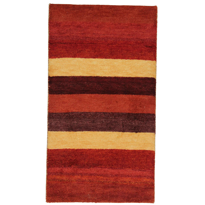 Noail Striped Area Rug in Red
