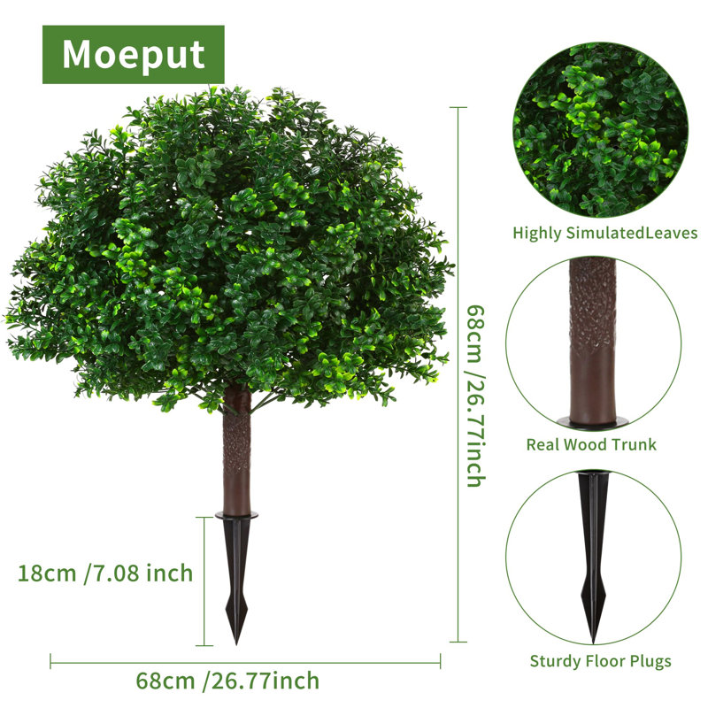 Topiaire faux buis en pot (ensemble de 2)