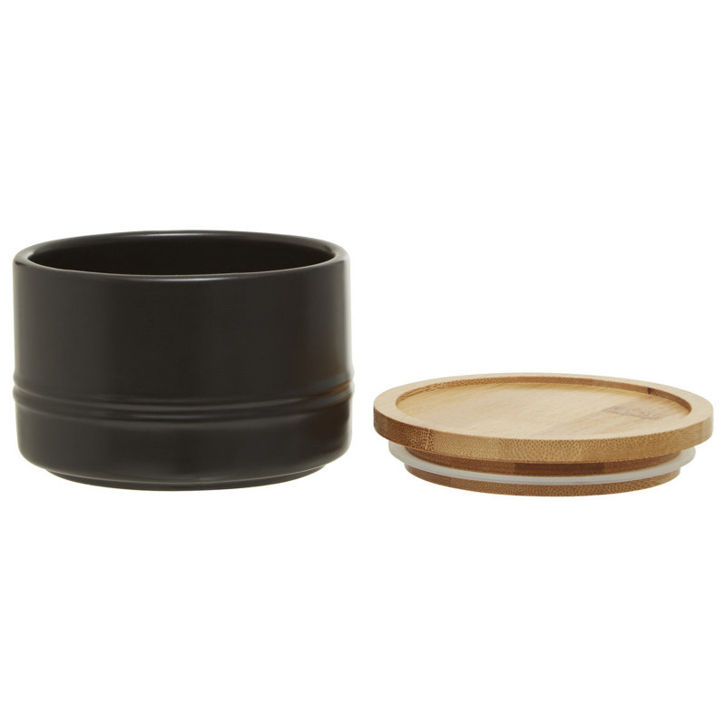 Fenwick Ceramic / Porcelain Jar, 7cm H x 11cm W x 11cm D, Black