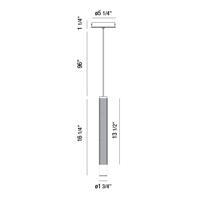 Luminaire suspendu cylindrique à 1 lumière DEL Davenport, Blanc