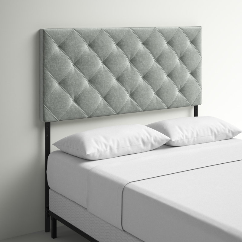 Theodore Queen Linen Tufted Headboard, Gray