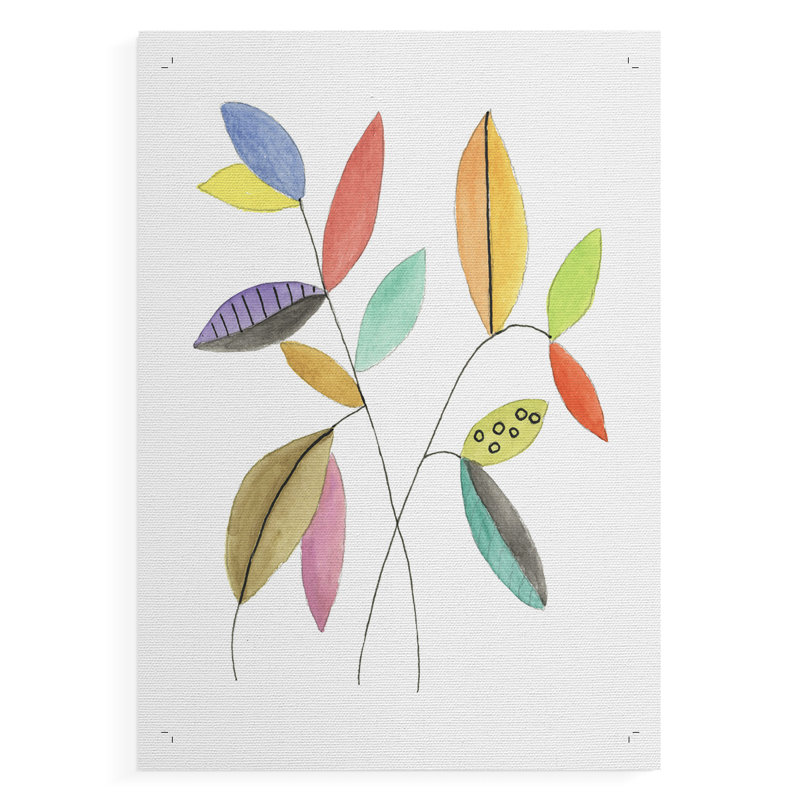 Feuilles de couleur pop IV - impression sur toile seulement - non encadrée, H 18 po x l 12 po