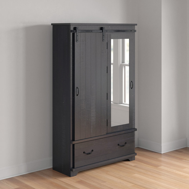 Armoire de style campagnard Oydis, Noir antique