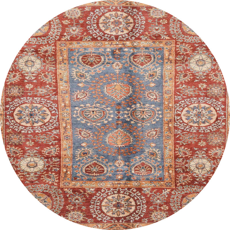 Tapis abstrait moderne 3751ABS3761, Rond 7 pi