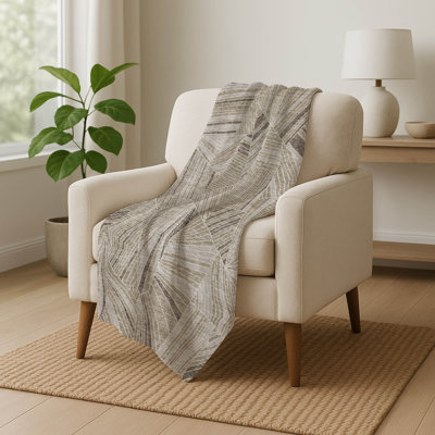 Addison Machine Washable Sherpa ASB915 Geometric Throw Blanket