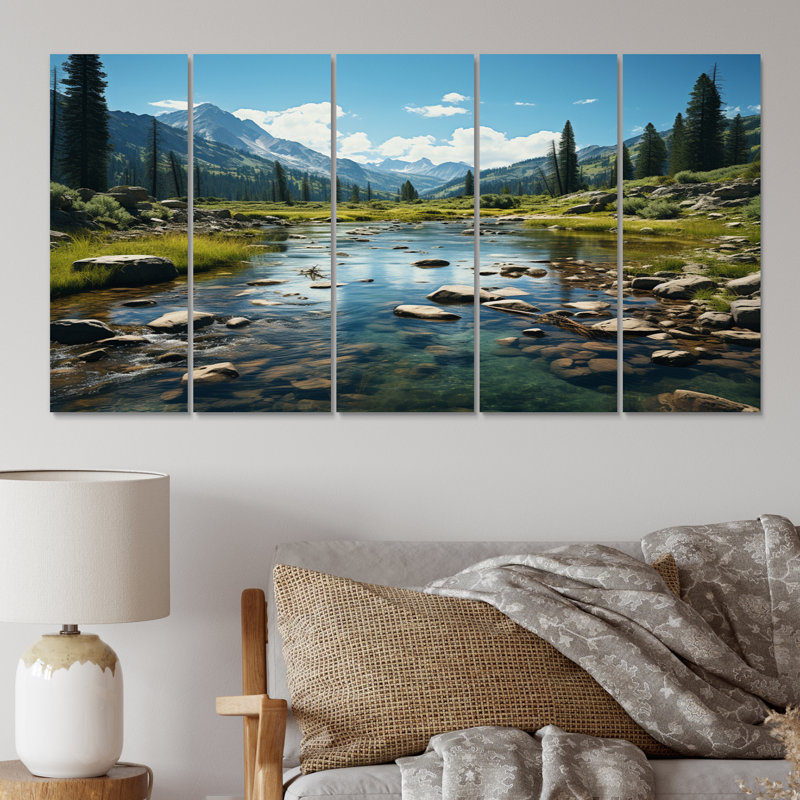 «USA Yosemite National Park Landscape I», impression sur toile - 5 panneaux égaux