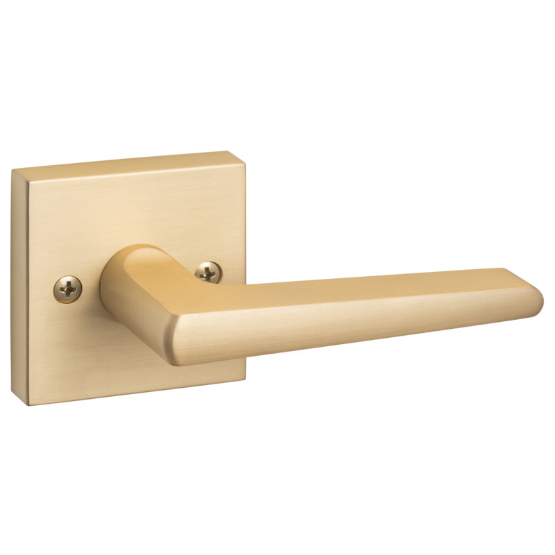 Basel Square Dummy Lever, Satin Brass