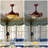 42" Retractable Tiffany Stained Glass Ceiling Fan with LED Lights, 3-Speed Dimmable Fandelier with Remote Control