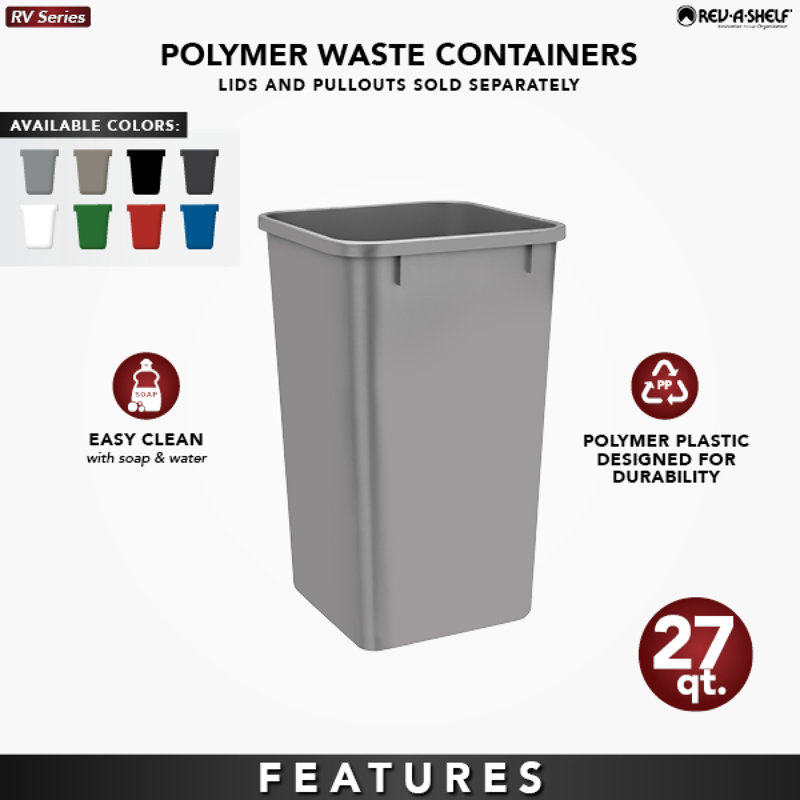 White Plastic Dual Pull-Out Waste Container System