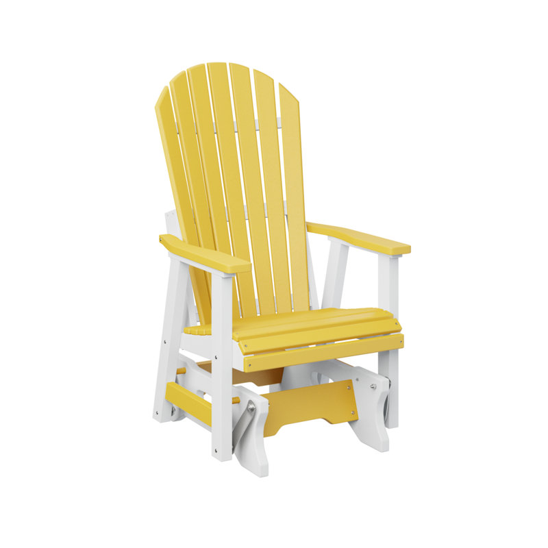 Comfo Back Outdoor Glider, Sunburst Yellow/White