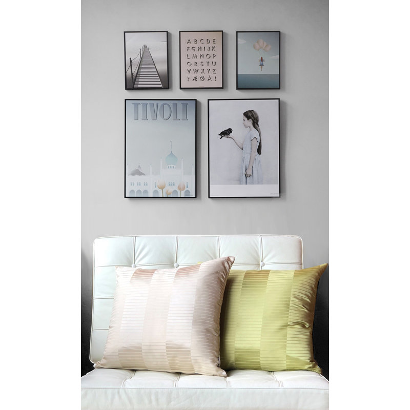 Pearl Striped Throw Pillow, Champagne