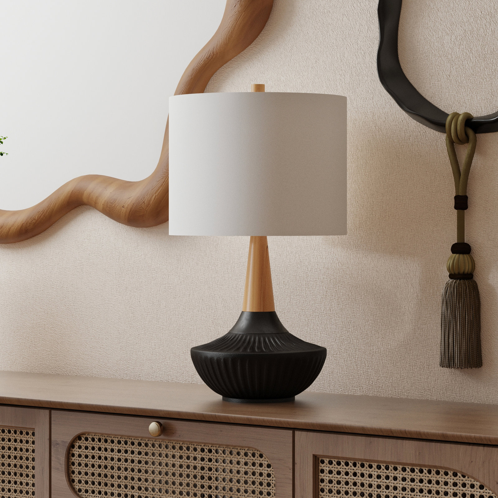 Britt Ceramic Table Lamp, Black