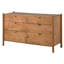 KOPENHAGEN Solid Wood 136 cm W Chest of 6 Drawers