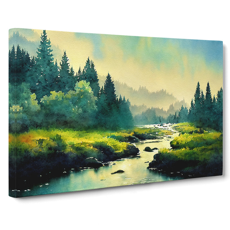 Summer Forest Stream Vol.5 - Wrapped Canvas, 35cm H x 50cm W x 3cm D