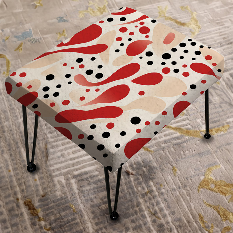 Red And White Polka Dots Pattern - Polka Dots Rectangle Ottoman