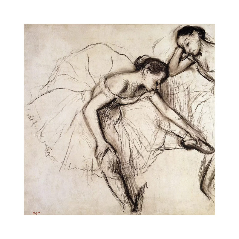 Two Dancers Resting by Edgar Degas - Wrapped Canvas Print, 45.72 cm H x 45.72 cm W x 1.91 cm D