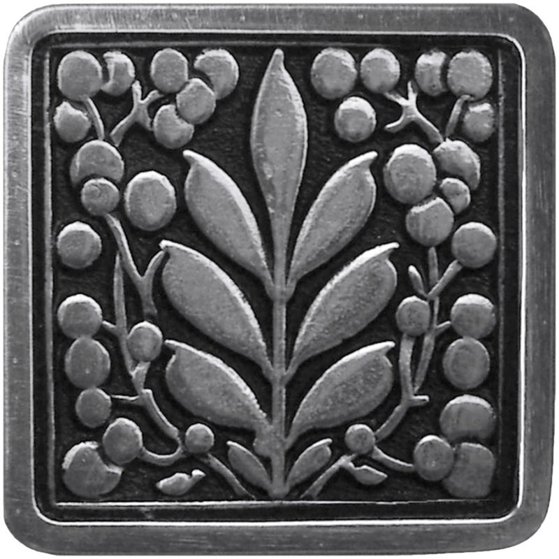 English Garden Square Knob, Brilliant Pewter
