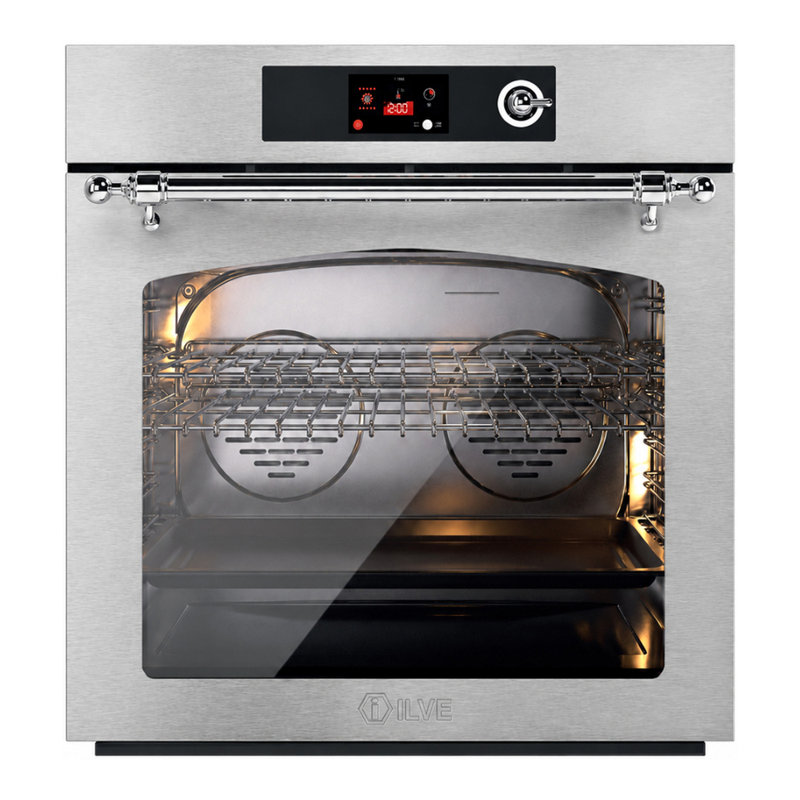 ILVE UOV30NTPY Nostalgie II 30 inch Pyrolytic Single Wall Oven with 4.4 cu. ft. Capacity (Blue Grey, Burnished)