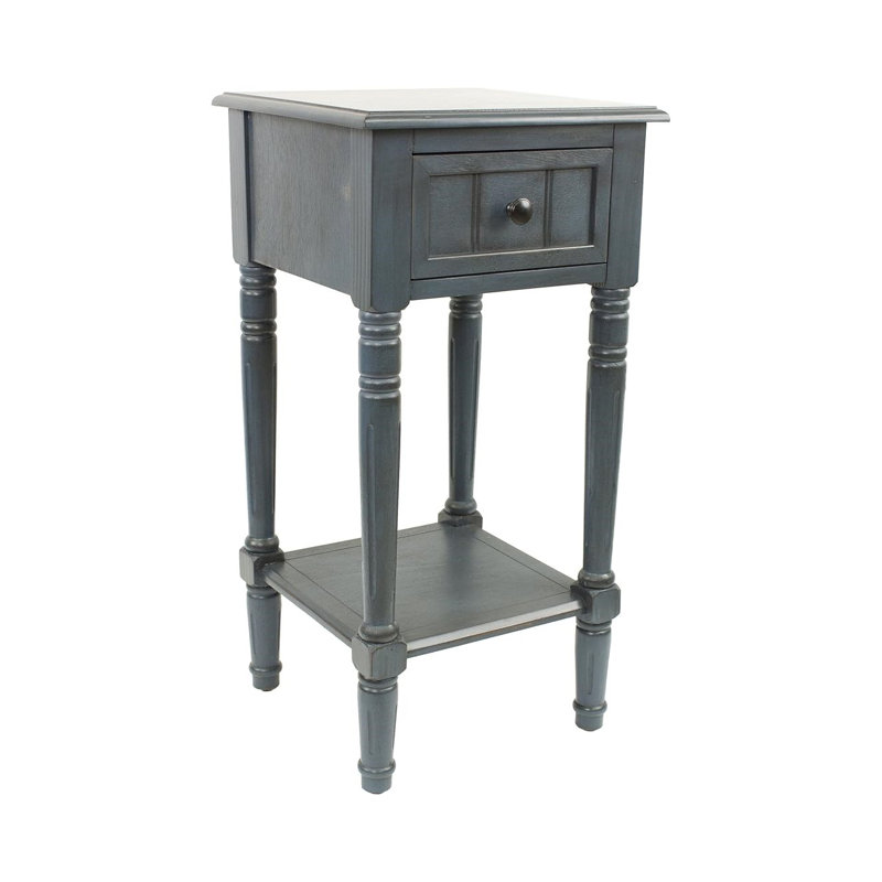 Charlton Home Delsin 1-Drawer Accent Table, Antique Navy