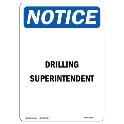 Drilling Superintendent Aluminum Sign 12 x 18
