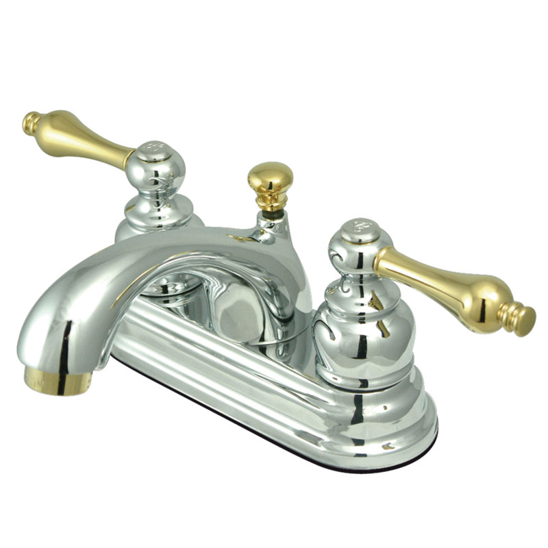 Robinet de salle de bain central avec ensemble de drain St. Regis, Chrome poli / laiton poli