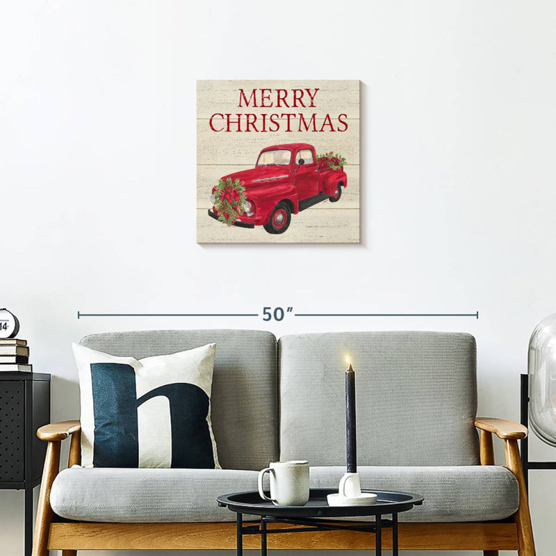 Lelend Home For The Holiday - Camion rouge, H 20 po x l 20 po