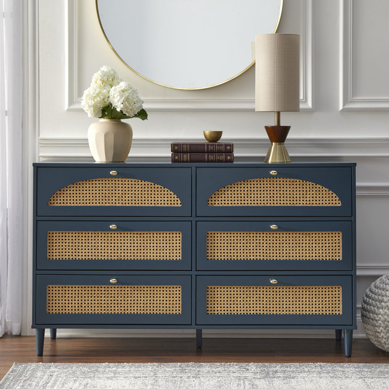  Cortavious 6 Drawer Dresser, Midnight Blue