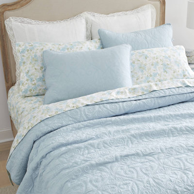 Laura Ashley Felicity Cotton Reversible Quilt Set