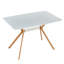 Table de salle à manger en MDF blanc pour 4 personnes, table rectangulaire moderne de cuisine ou de bureau