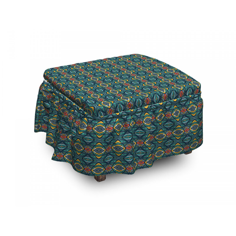 Housse pour repose-pieds ornements folk influences