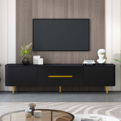 Modern Entertainment Centre Media Console Table with 4 Spacious Cabinets