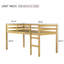 Lit mezzanine simple en bois d'hévéa avec échelle, plateforme de lattes renforcées-1212667360